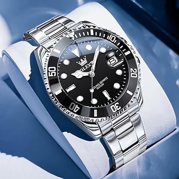 Mens Watch Original Calendar Wristwatch Waterproof Stainless Steal