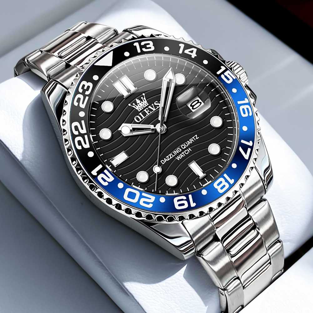 Mens Watch Original Calendar Wristwatch Waterproof Stainless Steal