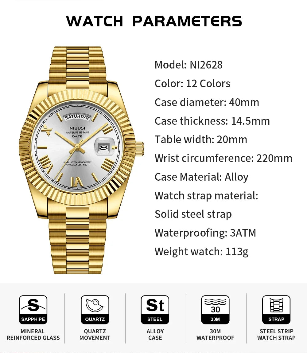 Stainless Steel Men's Watch relogios masculino