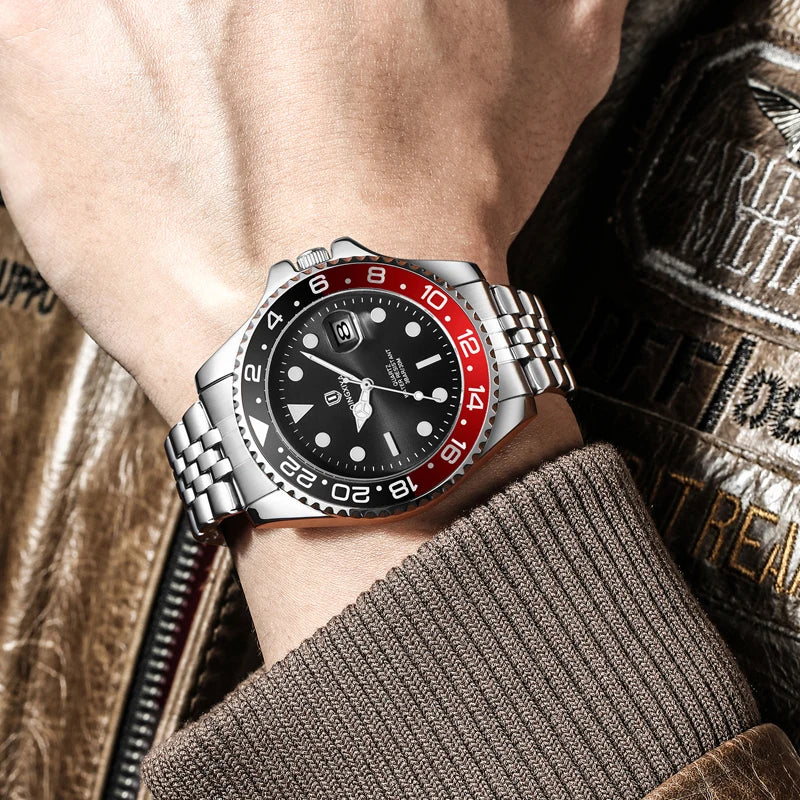 Men Watch Waterproof Luminous Date Man Watch Stainless Steel