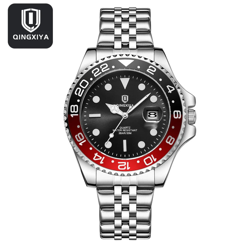 Men Watch Waterproof Luminous Date Man Watch Stainless Steel