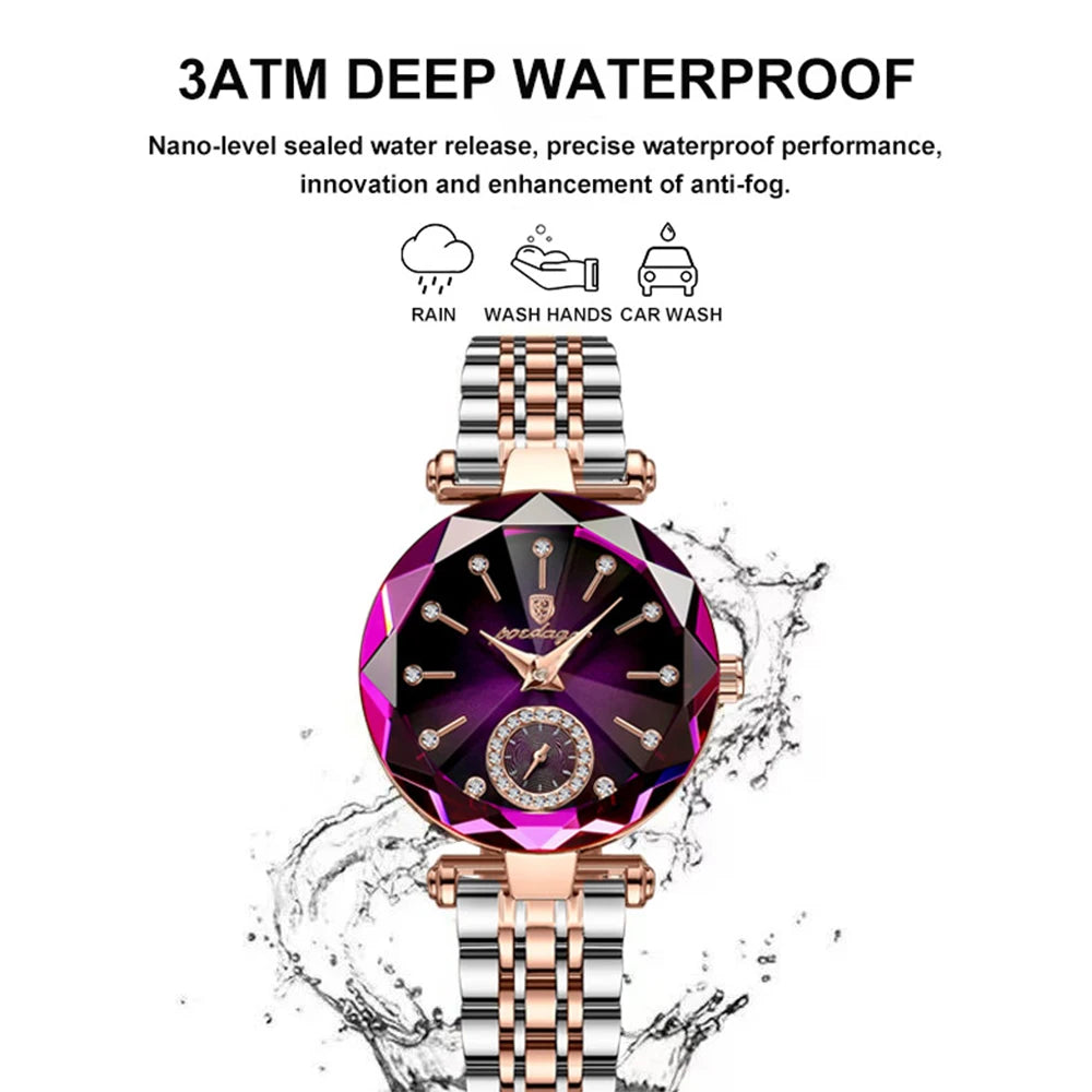 Luxury Elegant Ladies Wristwatch Waterproof Stainless Steel Watch