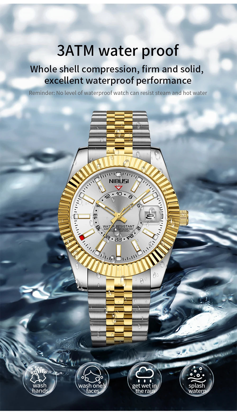 Wristwatch For Man Waterproof Stainless Steel Men's Watches