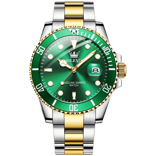 Top Original Men Watch Green Waterproof Watch for Men Stainless Steel Watch Luminous