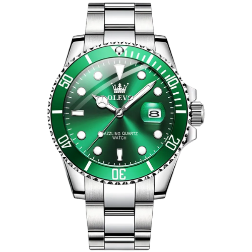 Top Original Men Watch Green Waterproof Watch for Men Stainless Steel Watch Luminous